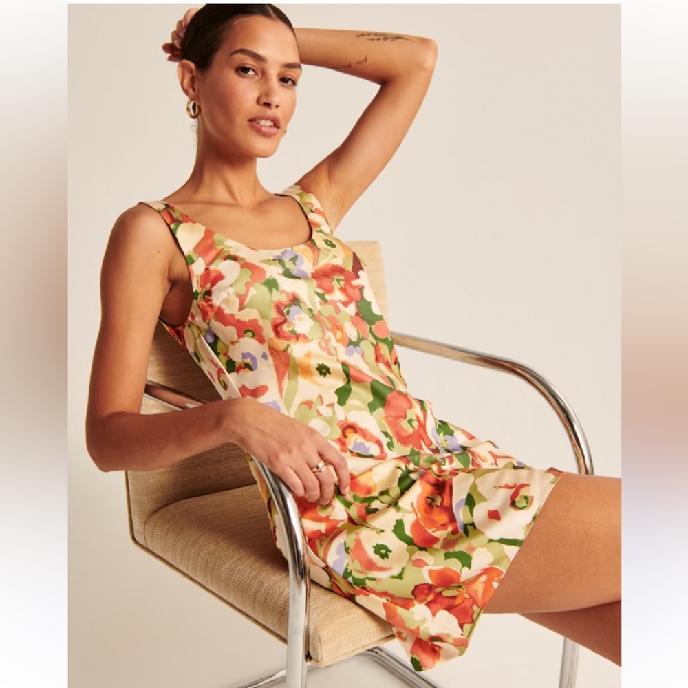 Abercrombie & Fitch Satin Mini Dress - Multicolor - Sz XL